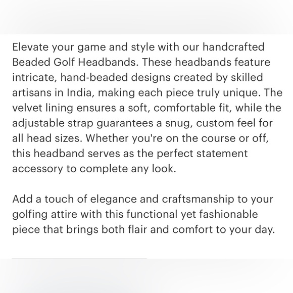 Green Embellished Golf Headband - Picture 2 of 2